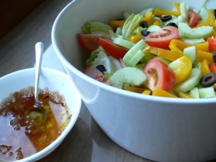Salad with Caramelized Onion Dressing